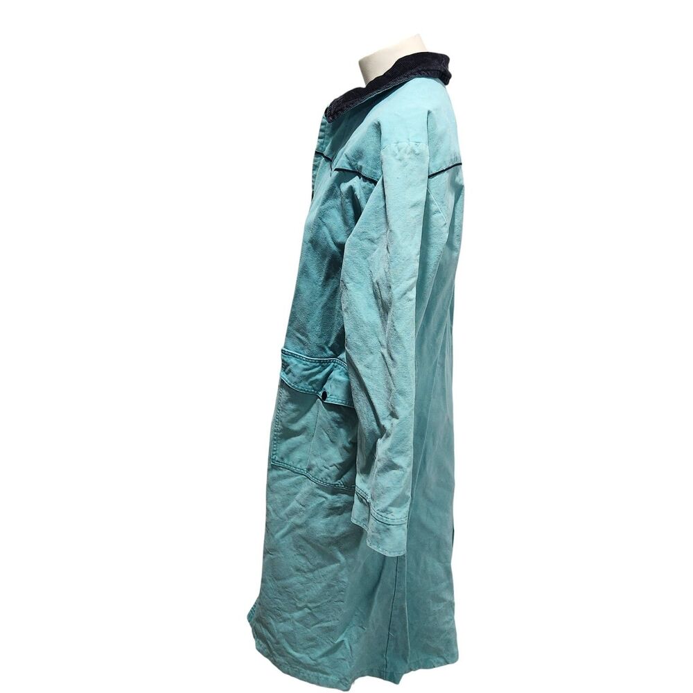 Saddlesmith Outfitters Western Duster Jacket Teal Canvas Ranch Coat Small - Picture 5 of 5